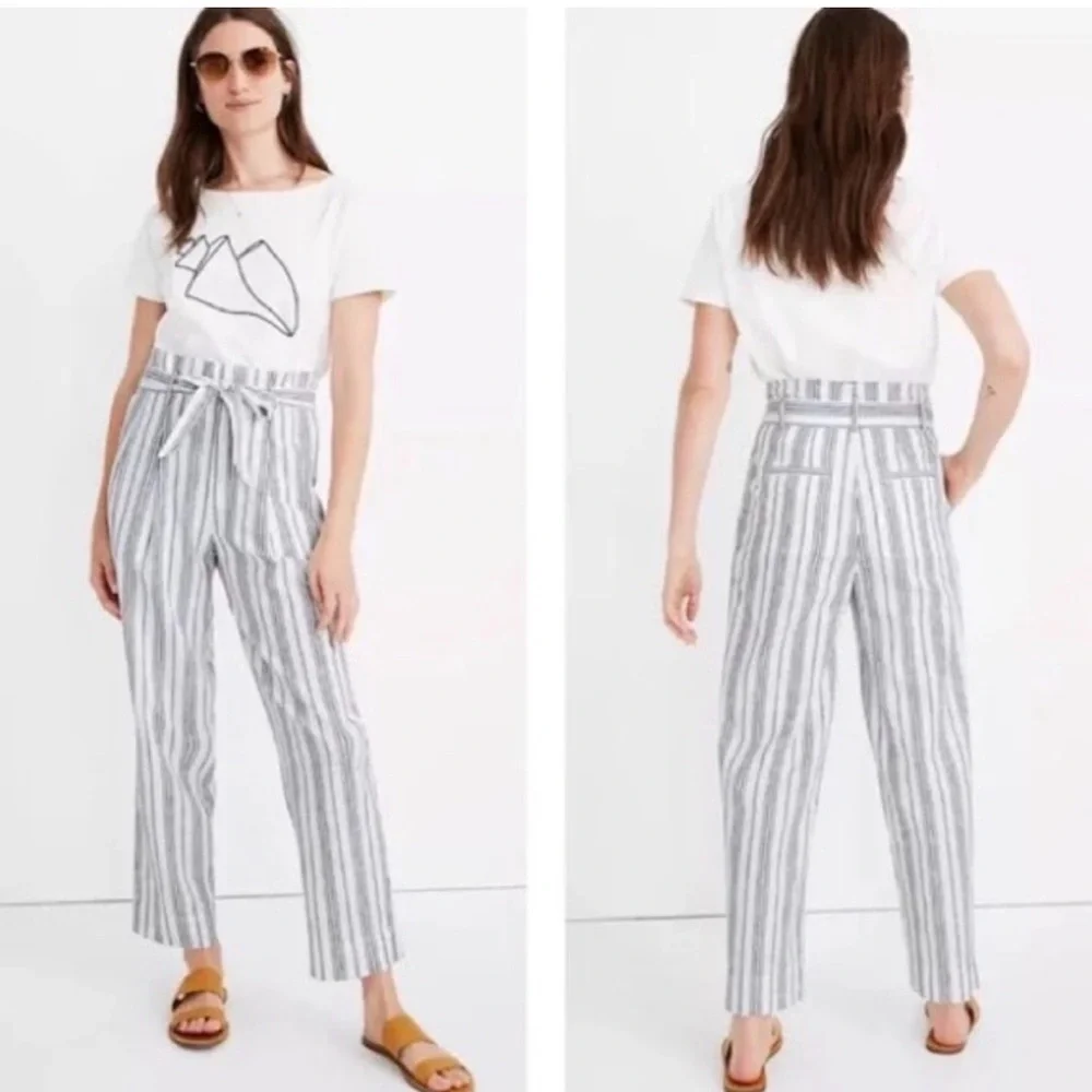 Madewell Linen-Cotton Track / Paperbag Pants – Size‎ 00